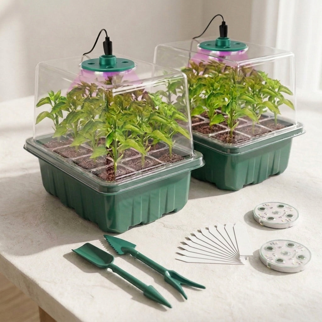 Indoor Seed Starting Kit with LED Grow Lights