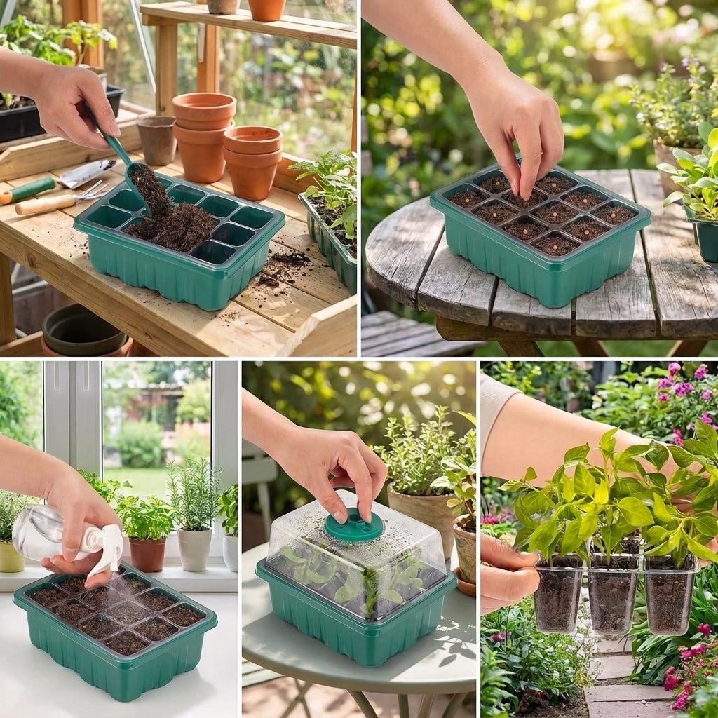 Indoor Seed Starting Kit with LED Grow Lights